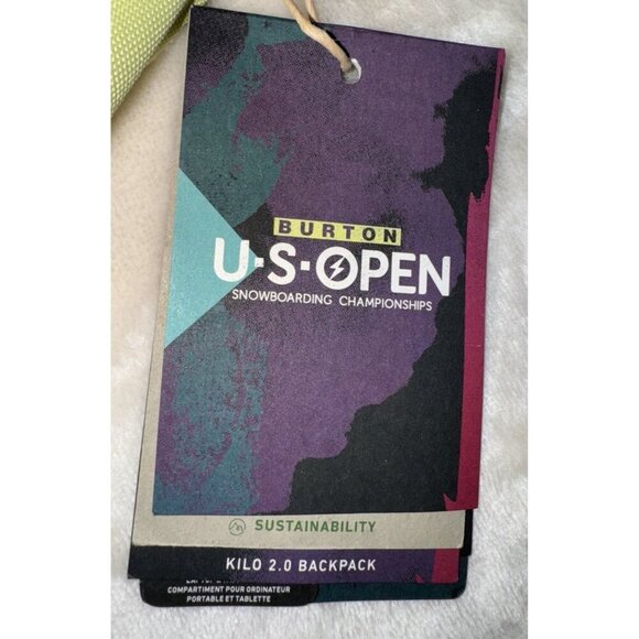 NWT BURTON US OPEN SNOWBOARDING Championships BackPack Bag Yellow Purple - Picture 3 of 8